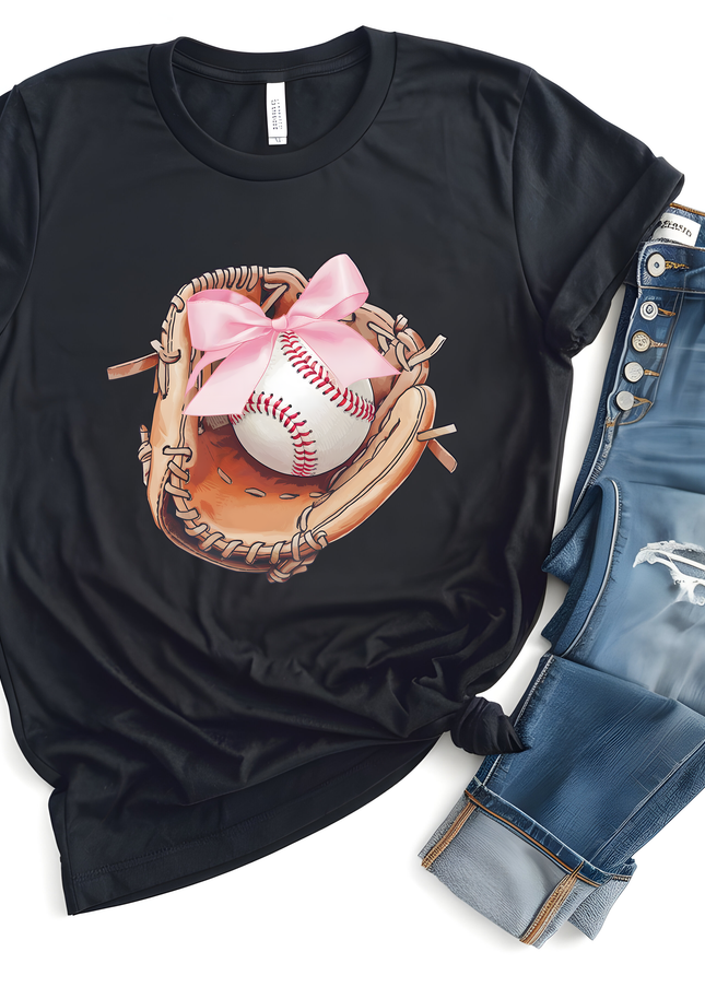 Pink Baseball Bow