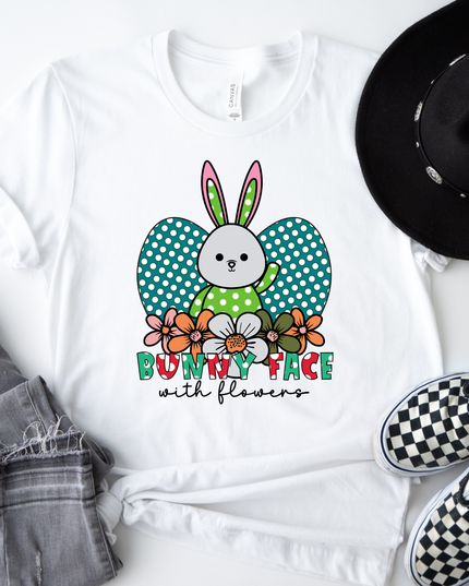 Bunny Face with Flowers