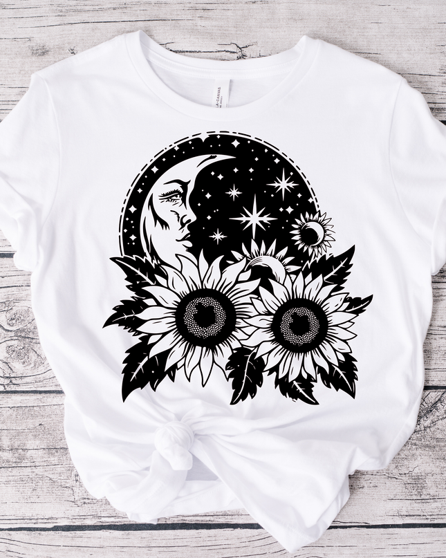 Moon and Sunflowers