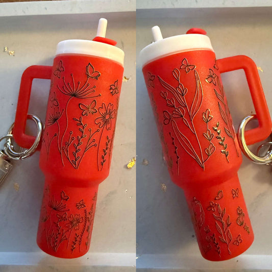 Tumbler Keychain / Chap Stick Holder - Red