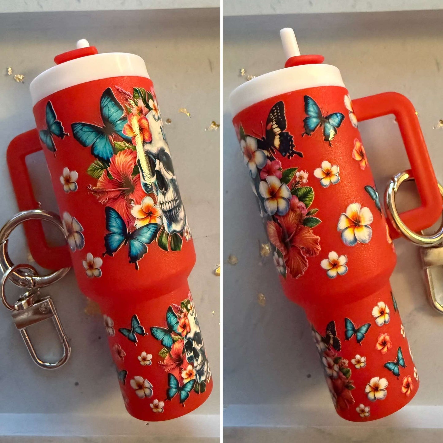 Tumbler Keychain / Chap Stick Holder - Red