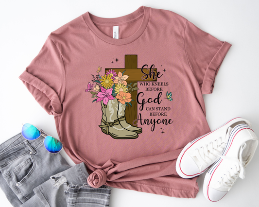 She Who Kneels Before GOD Can Stand Before Anyone